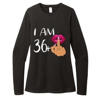 I Am 36 Plus 1 Middle Finger For A 37th Birthday Womens CVC Long Sleeve Shirt