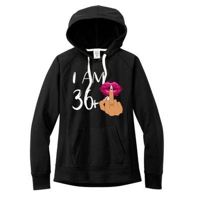 I Am 36 Plus 1 Middle Finger For A 37th Birthday Women's Fleece Hoodie