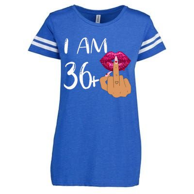 I Am 36 Plus 1 Middle Finger For A 37th Birthday Enza Ladies Jersey Football T-Shirt