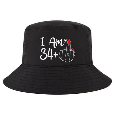 I Am 34 Plus 1 Middle Finger For A 35th Birthday For Women Cool Comfort Performance Bucket Hat