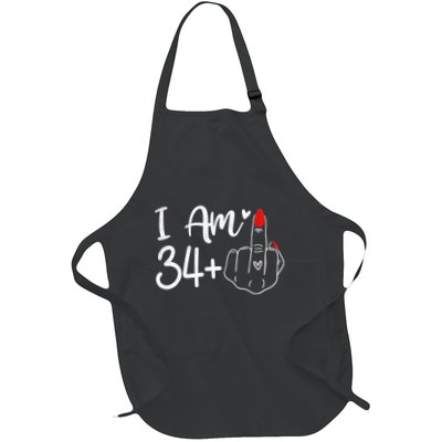 I Am 34 Plus 1 Middle Finger For A 35th Birthday For Women Apron