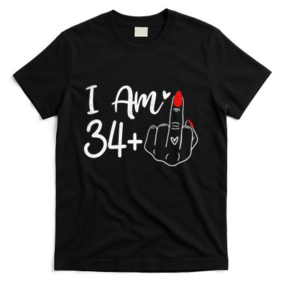 I Am 34 Plus 1 Middle Finger For A 35th Birthday For Women T-Shirt