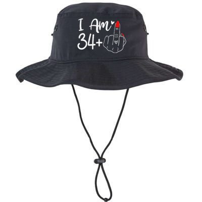 I Am 34 Plus 1 Middle Finger For A 35th Birthday For Women Legacy Cool Fit Booney Bucket Hat