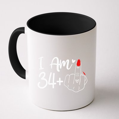 I Am 34 Plus 1 Middle Finger For A 35th Birthday For Women Mug