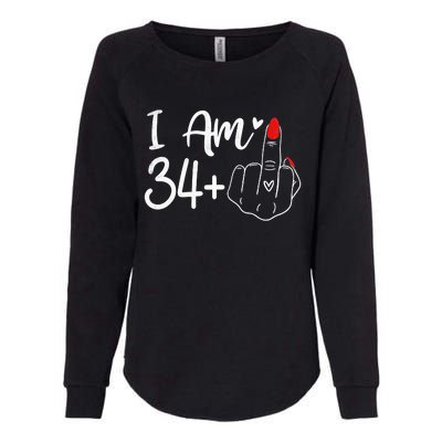 I Am 34 Plus 1 Middle Finger For A 35th Birthday For Women Womens California Wash Sweatshirt