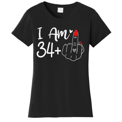 I Am 34 Plus 1 Middle Finger For A 35th Birthday For Women Women's T-Shirt