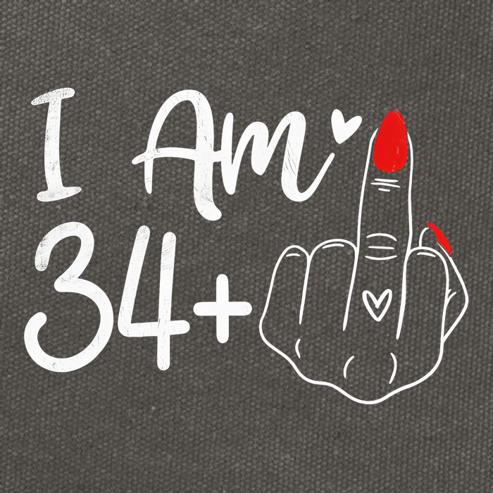 I Am 34 Plus 1 Middle Finger For A 35th Birthday For Women Cotton Canvas Backpack