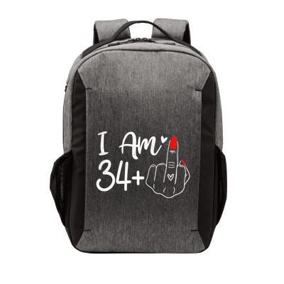 I Am 34 Plus 1 Middle Finger For A 35th Birthday For Women Vector Backpack