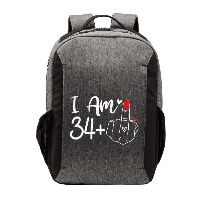 I Am 34 Plus 1 Middle Finger For A 35th Birthday For Women Vector Backpack