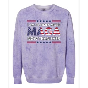 I Am 34 Times More Maga Now Than Ever Colorblast Crewneck Sweatshirt