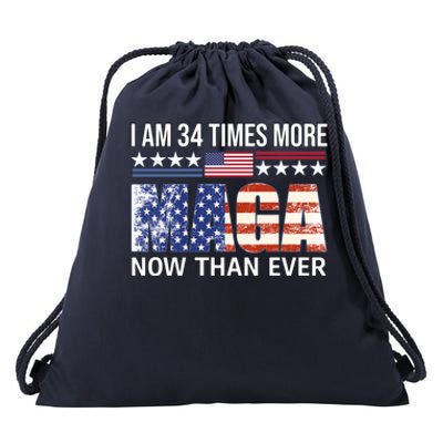 I Am 34 Times More Maga Now Than Ever Drawstring Bag