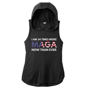 I Am 34 Times More Maga Now Than Ever Ladies PosiCharge Tri-Blend Wicking Draft Hoodie Tank