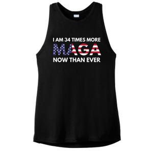 I Am 34 Times More Maga Now Than Ever Ladies PosiCharge Tri-Blend Wicking Tank