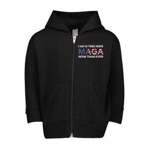 I Am 34 Times More Maga Now Than Ever Toddler Zip Fleece Hoodie