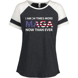 I Am 34 Times More Maga Now Than Ever Enza Ladies Jersey Colorblock Tee