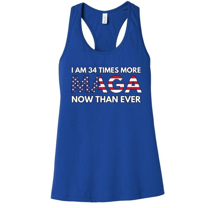 I Am 34 Times More Maga Now Than Ever Women's Racerback Tank