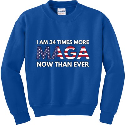 I Am 34 Times More Maga Now Than Ever Kids Sweatshirt