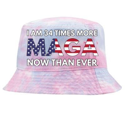 I Am 34 Times More Maga Now Than Ever Tie-Dyed Bucket Hat