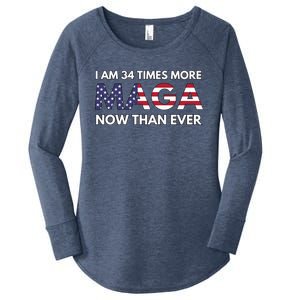 I Am 34 Times More Maga Now Than Ever Women's Perfect Tri Tunic Long Sleeve Shirt