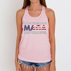 I Am 34 Times More Maga Now Than Ever Women's Knotted Racerback Tank