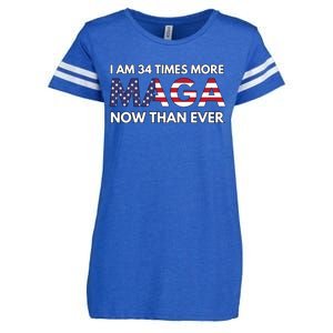 I Am 34 Times More Maga Now Than Ever Enza Ladies Jersey Football T-Shirt