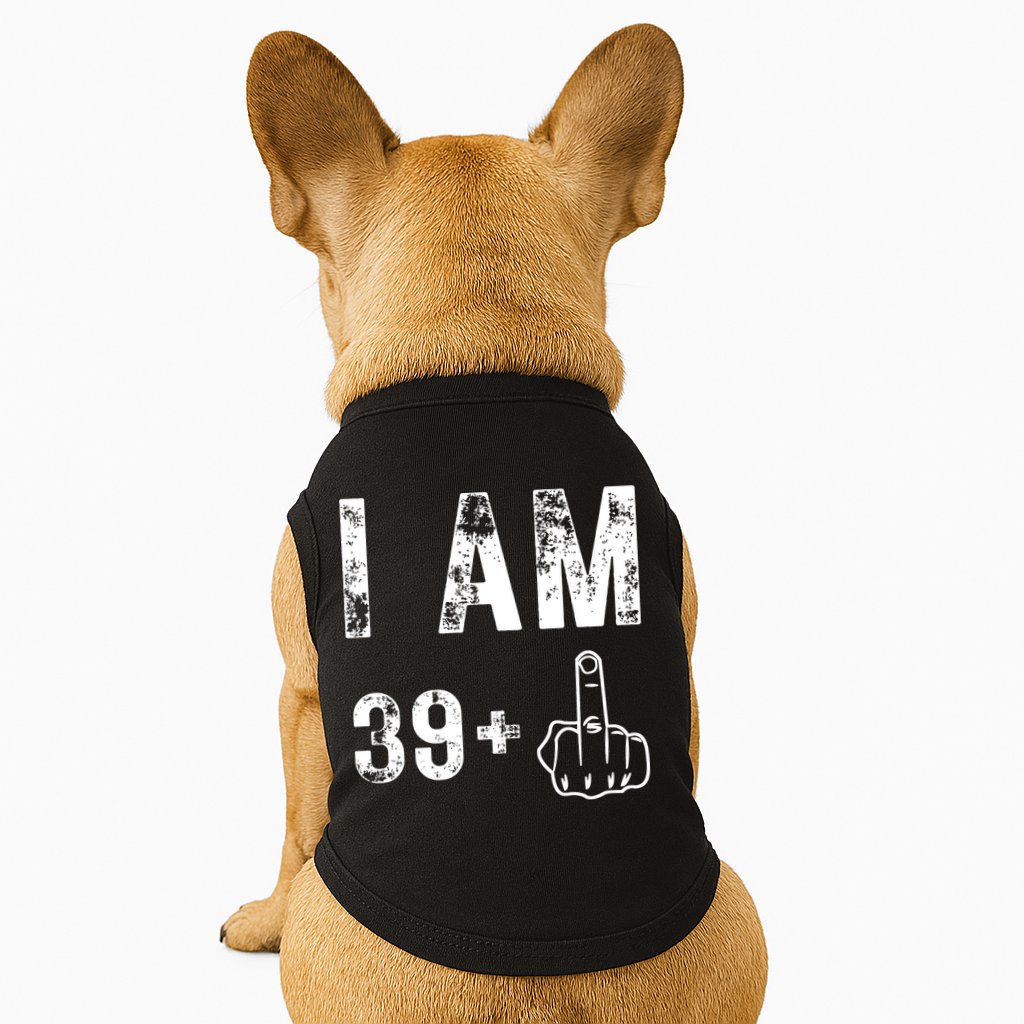 I Am 39 Plus Middle Finger 40th Birthday Gift Doggie Tank