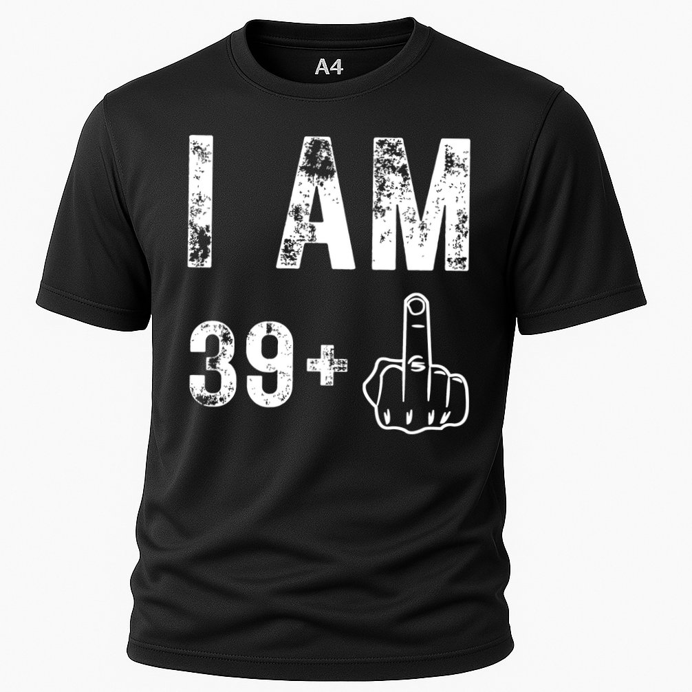 I Am 39 Plus Middle Finger 40th Birthday Gift Cooling Performance Crew T-Shirt