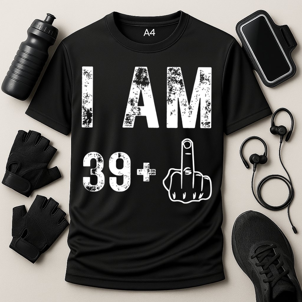 I Am 39 Plus Middle Finger 40th Birthday Gift Cooling Performance Crew T-Shirt