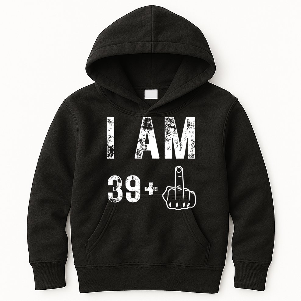 I Am 39 Plus Middle Finger 40th Birthday Gift Kids Hoodie