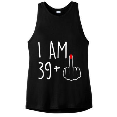 I Am 39 Plus 1 Middle Finger For A 40th Birthday For Women Ladies PosiCharge Tri-Blend Wicking Tank