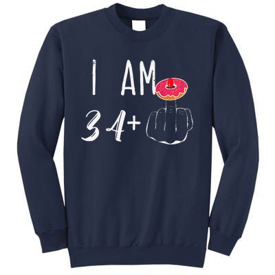 I Am 34 Plus 1 Middle Finger Donut For A 35th Birthday Sweatshirt