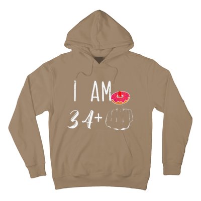 I Am 34 Plus 1 Middle Finger Donut For A 35th Birthday Hoodie