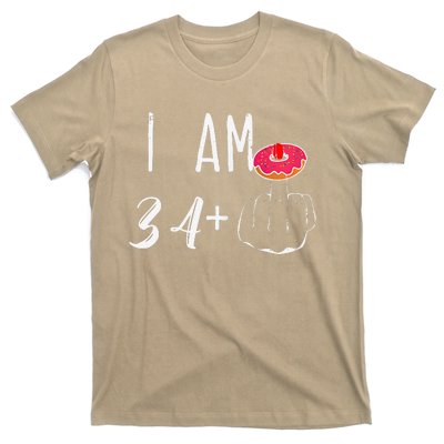 I Am 34 Plus 1 Middle Finger Donut For A 35th Birthday T-Shirt