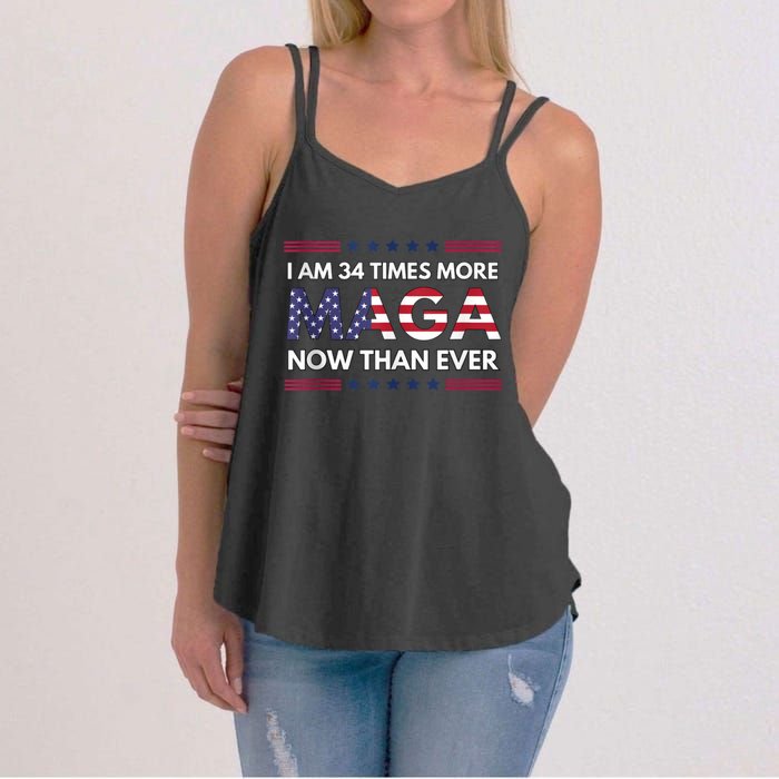 I Am 34 Times More Maga Now Than Ever | Trump Supporters Women's Strappy Tank