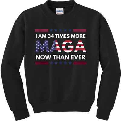 I Am 34 Times More Maga Now Than Ever | Trump Supporters Kids Sweatshirt