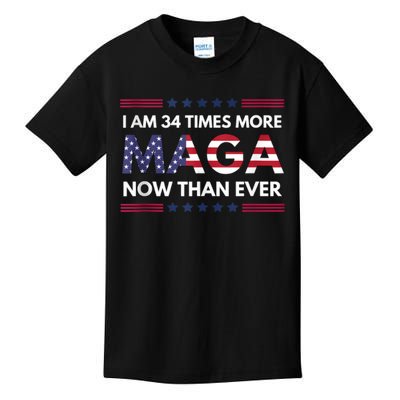 I Am 34 Times More Maga Now Than Ever | Trump Supporters Kids T-Shirt