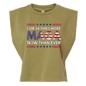 I Am 34 Times More Maga Now Than Ever | Trump Supporters Garment-Dyed Women's Muscle Tee