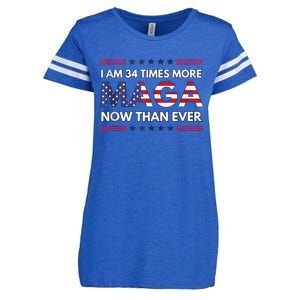 I Am 34 Times More Maga Now Than Ever | Trump Supporters Enza Ladies Jersey Football T-Shirt