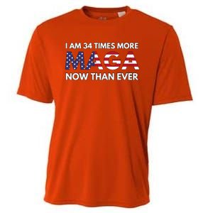 I Am 34 Times More Maga Now Than Ever Support Trump Cooling Performance Crew T-Shirt