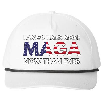 I Am 34 Times More Maga Now Than Ever Support Trump Snapback Five-Panel Rope Hat