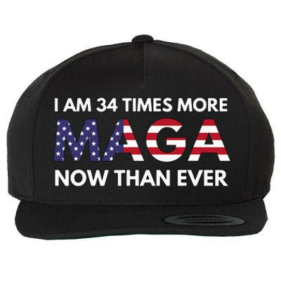 I Am 34 Times More Maga Now Than Ever Support Trump Wool Snapback Cap