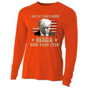 I Am 34 Times More Maga Now Than Ever Trump Supporters Cooling Performance Long Sleeve Crew