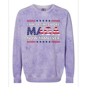 I Am 34 Times More Maga Now Than Ever Trump Supporters Colorblast Crewneck Sweatshirt