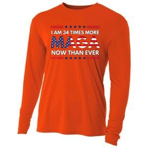 I Am 34 Times More Maga Now Than Ever Trump Supporters Cooling Performance Long Sleeve Crew