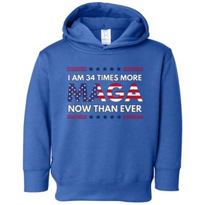 I Am 34 Times More Maga Now Than Ever Trump Supporters Toddler Hoodie