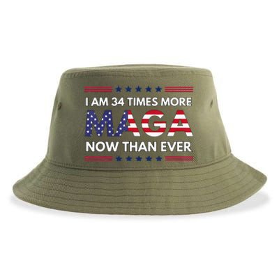 I Am 34 Times More Maga Now Than Ever Trump Supporters Sustainable Bucket Hat