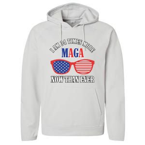 I Am 34 Times More Maga Now Than Ever Trump Supporters Performance Fleece Hoodie