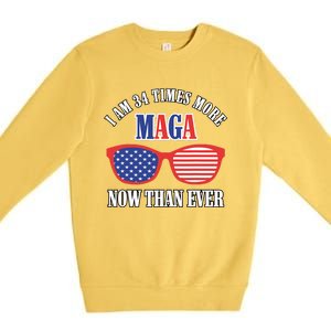 I Am 34 Times More Maga Now Than Ever Trump Supporters Premium Crewneck Sweatshirt