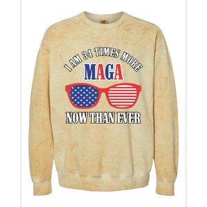 I Am 34 Times More Maga Now Than Ever Trump Supporters Colorblast Crewneck Sweatshirt