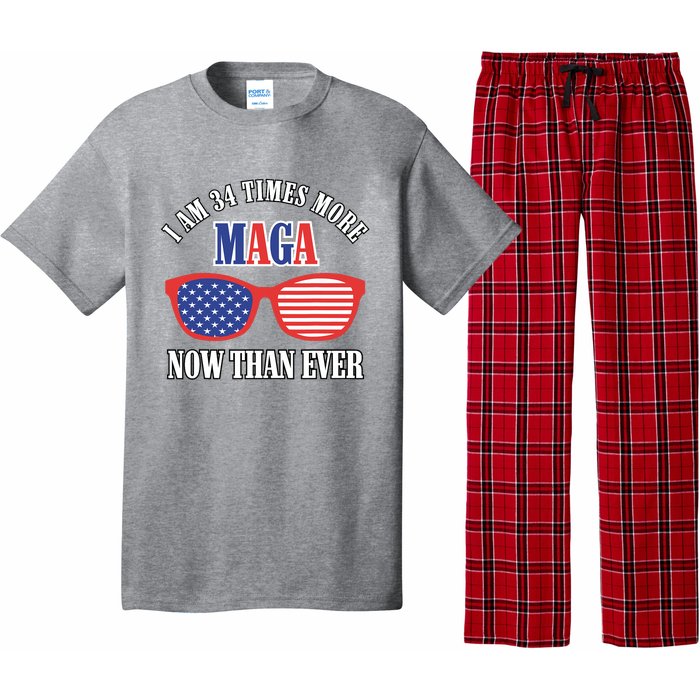 I Am 34 Times More Maga Now Than Ever Trump Supporters Pajama Set